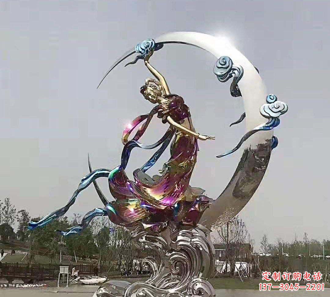 淄博不锈钢嫦娥奔月雕塑