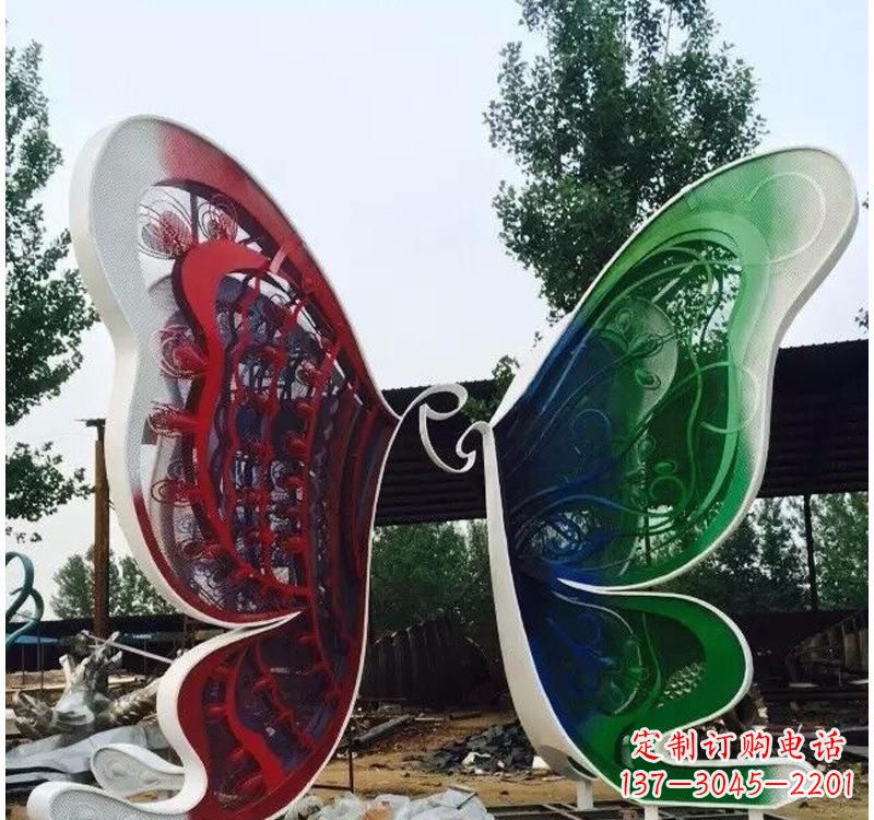 淄博不锈钢城市彩色蝴蝶雕塑——美丽的视觉盛宴