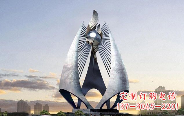 淄博不锈钢城市船帆雕塑传承海洋文化