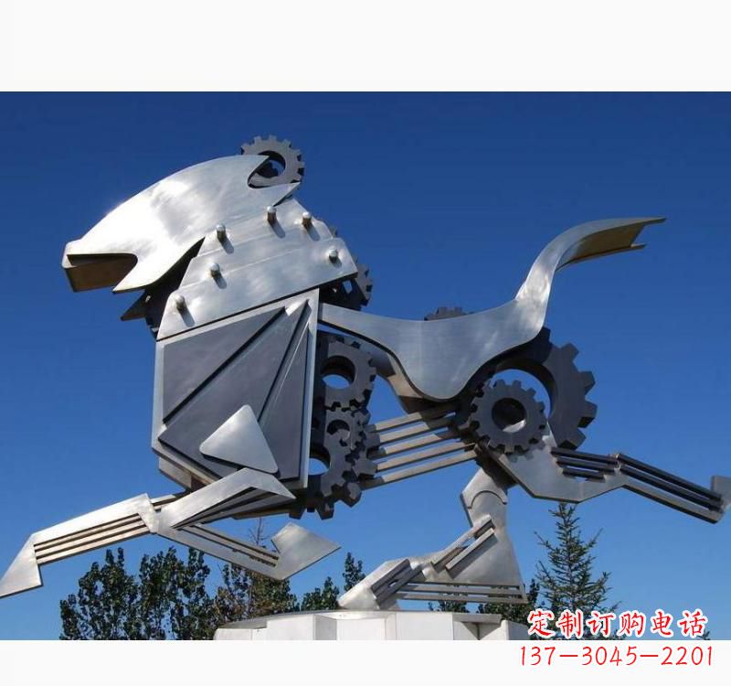 淄博不锈钢齿轮飞马雕塑精致细腻的艺术品