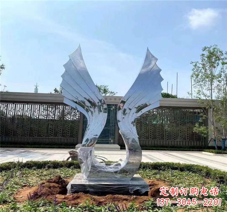 淄博精美不锈钢翅膀雕塑