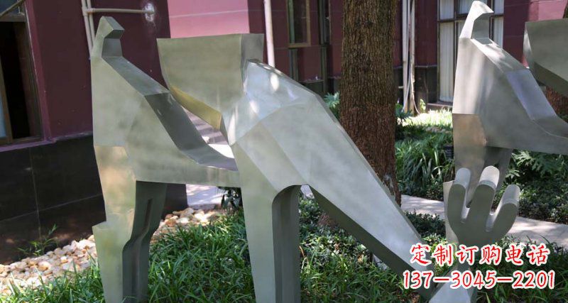 淄博精美的不锈钢梅花鹿雕塑
