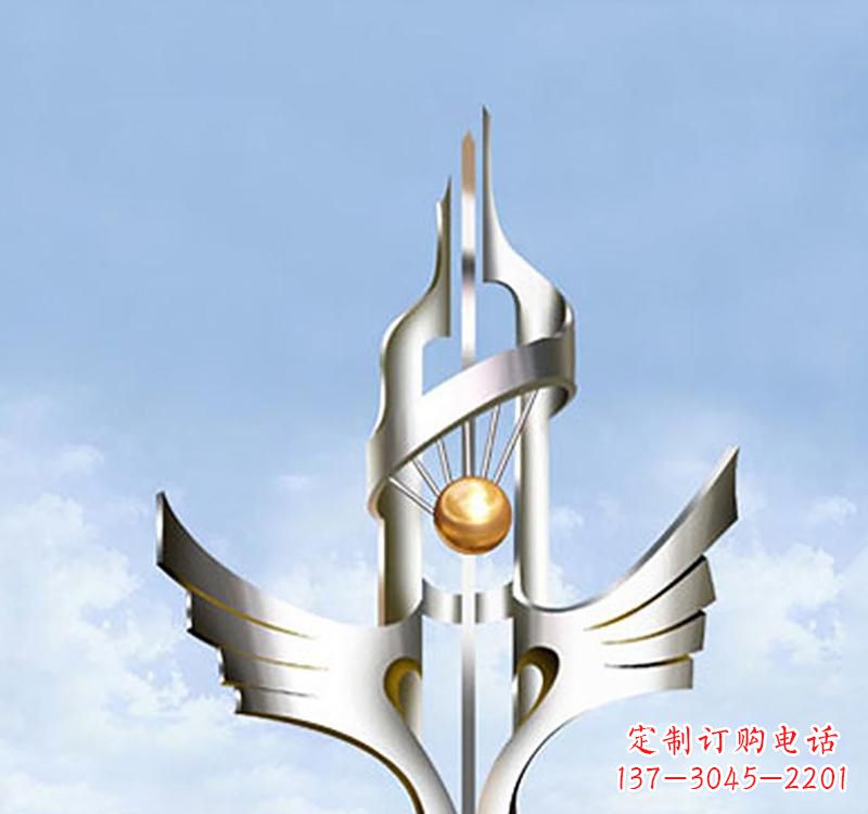 淄博以不锈钢为材料的翅膀雕塑