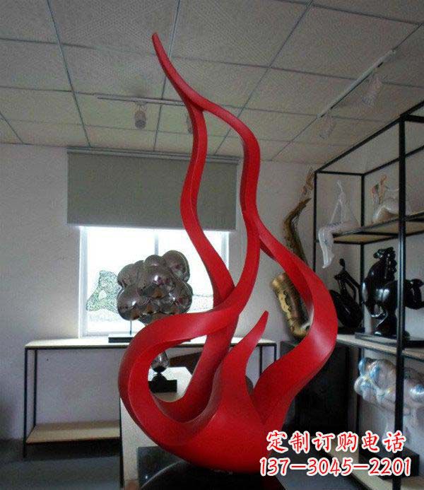 淄博精致不锈钢火苗雕塑