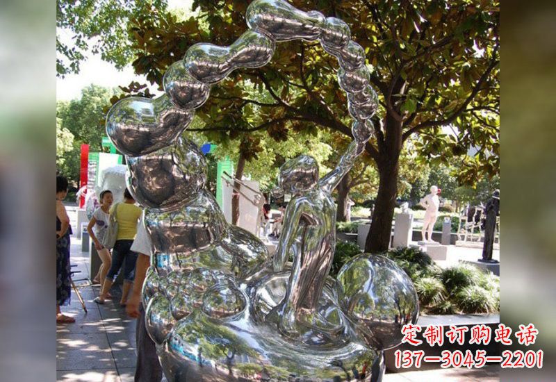 淄博精美不锈钢儿童雕塑