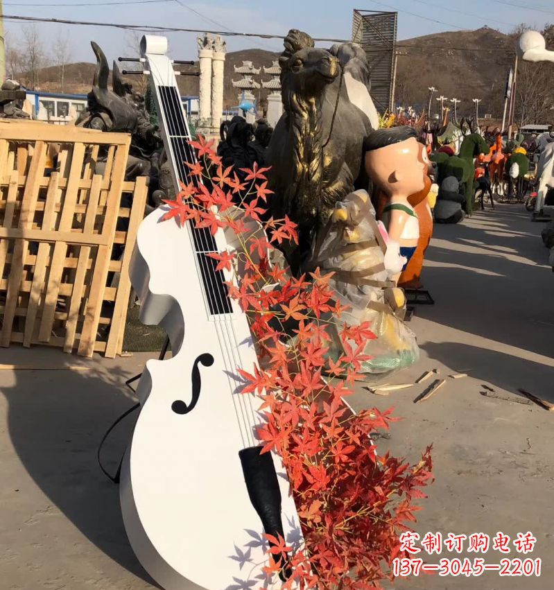 淄博不锈钢大提琴雕塑—精致的艺术精品