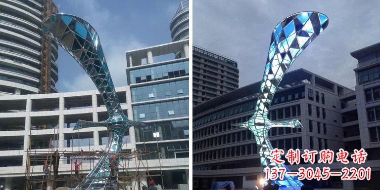淄博大雁景观雕塑——精美不锈钢艺术品