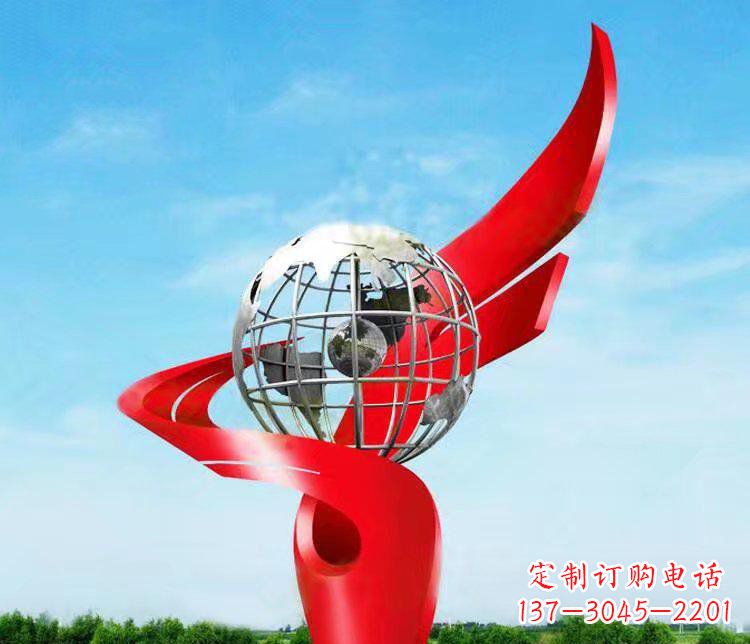 淄博不锈钢地球雕塑精美的艺术品