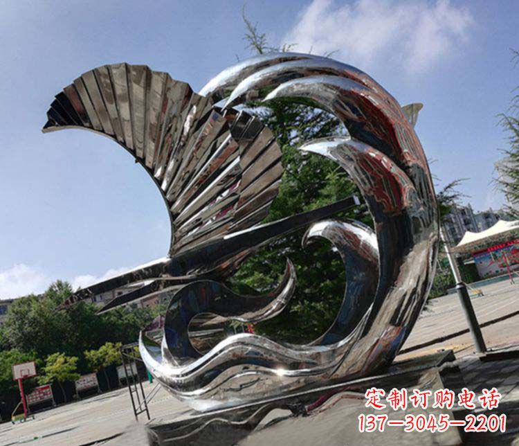 淄博不锈钢帆船雕塑象征海上生活的艺术精品