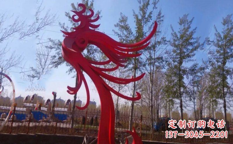 淄博不锈钢凤凰雕塑——象征着美丽与力量