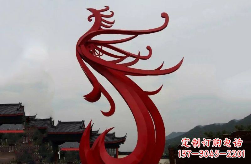 淄博精美不锈钢凤凰雕塑