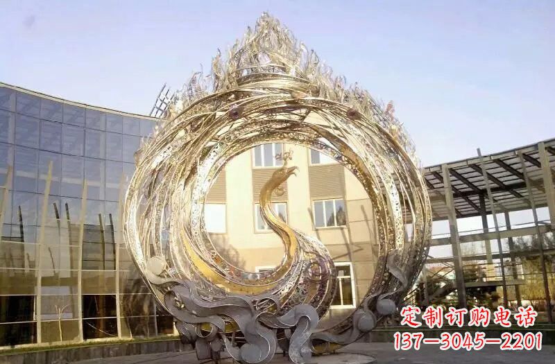 淄博不锈钢凤凰涅槃雕塑
