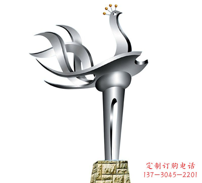淄博不锈钢凤凰雕塑——精致的艺术之作