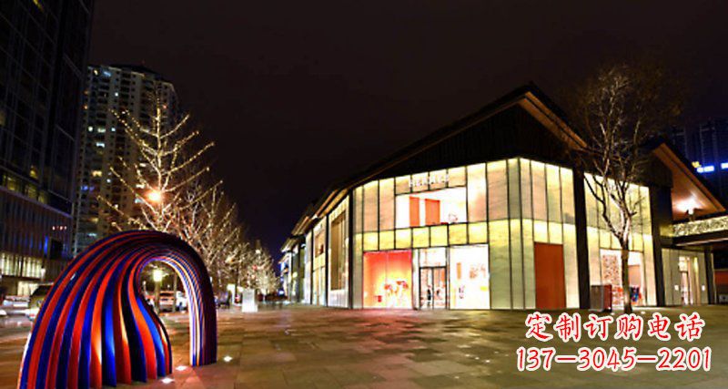 淄博不锈钢拱门雕塑——点缀街边景观