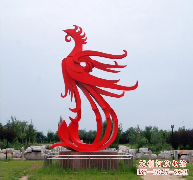 淄博不锈钢凤凰雕塑绚丽多彩的艺术之美