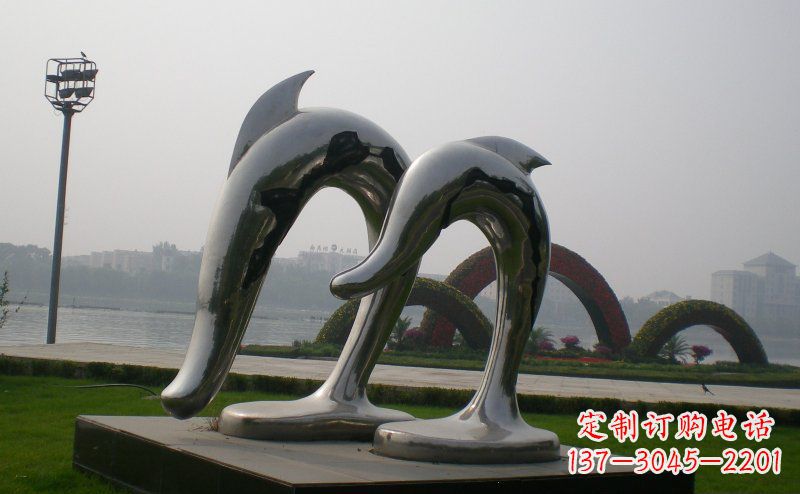 淄博精美不锈钢海豚雕塑