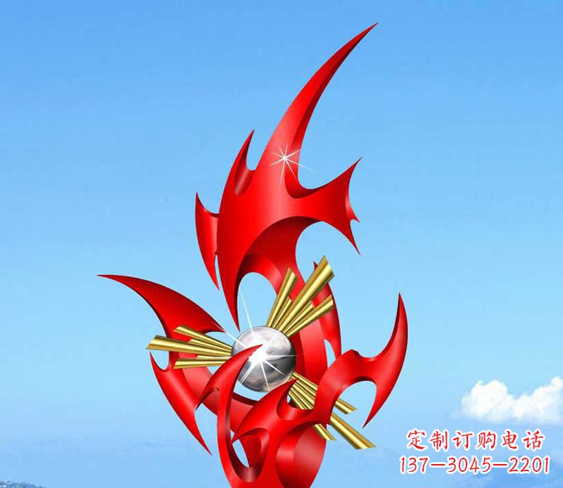 淄博不锈钢火苗雕塑