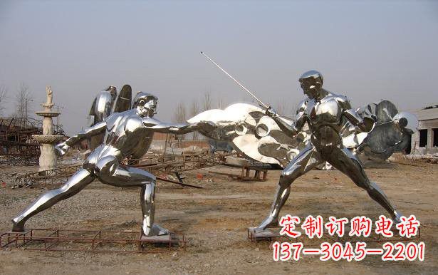 淄博不锈钢雕刻的运动员雕塑