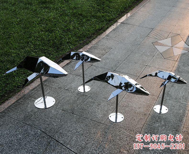 淄博不锈钢海豚雕塑精致的海洋之美