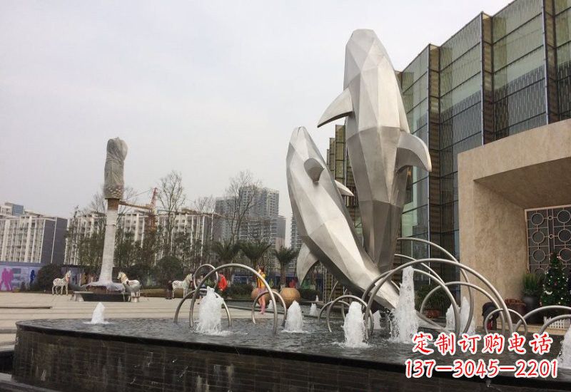 淄博海豚雕塑——从不锈钢抽象块面到精美的艺术品