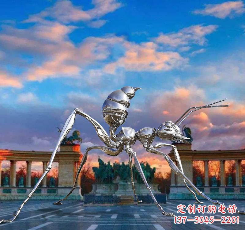 淄博不锈钢蚂蚁雕塑精美外观、稳定耐用