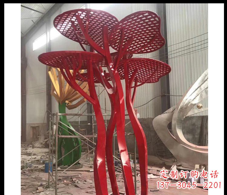 淄博不锈钢蘑菇景观雕塑