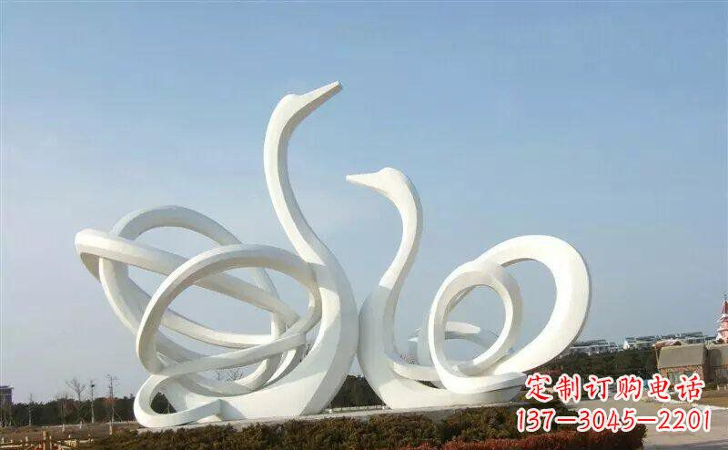 淄博不锈钢制作的天鹅雕塑