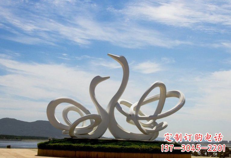 淄博不锈钢制天鹅雕塑