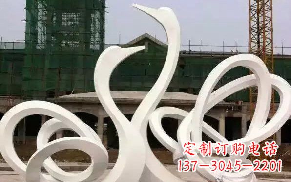 淄博不锈钢天鹅雕塑美丽而优雅