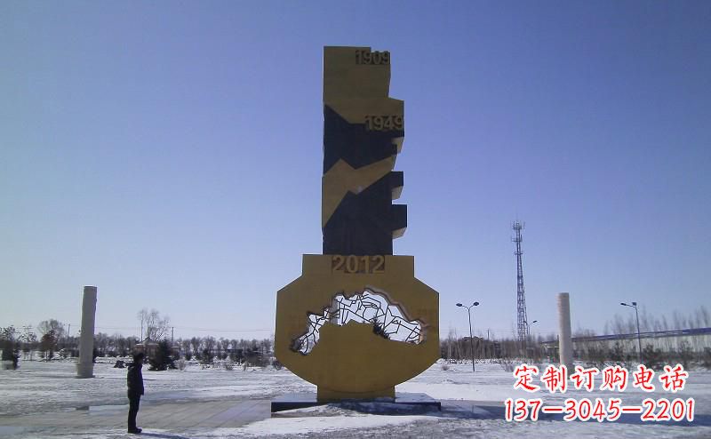淄博不锈钢抽象钥匙雕塑——精美装饰品