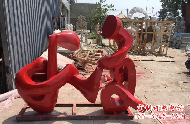 淄博不锈钢音符雕塑传递美丽的音乐