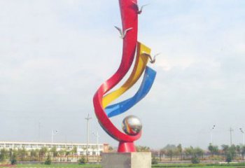 淄博不锈钢彩色海鸥海浪雕塑——美丽传承