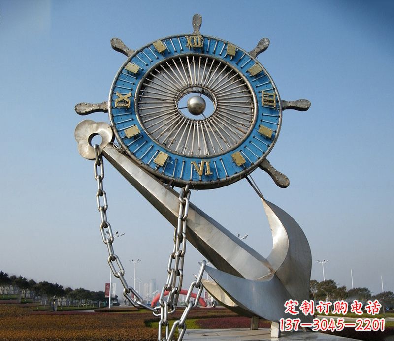 淄博不锈钢船舵雕塑展现精湛工艺