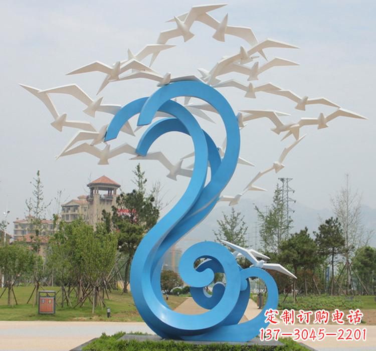 淄博新题目精美不锈钢大雁雕塑