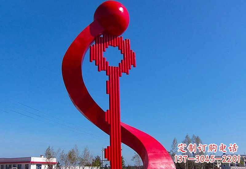 淄博不锈钢大型抽象钥匙雕塑