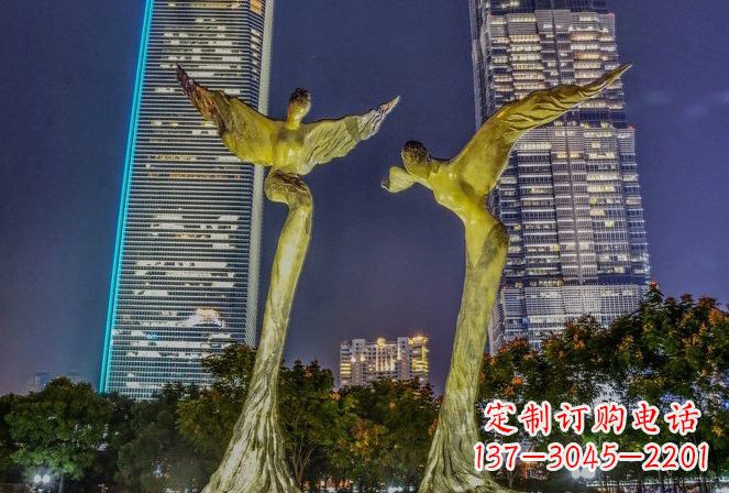 淄博不锈钢大型天使雕塑一种极具震撼力的艺术之作