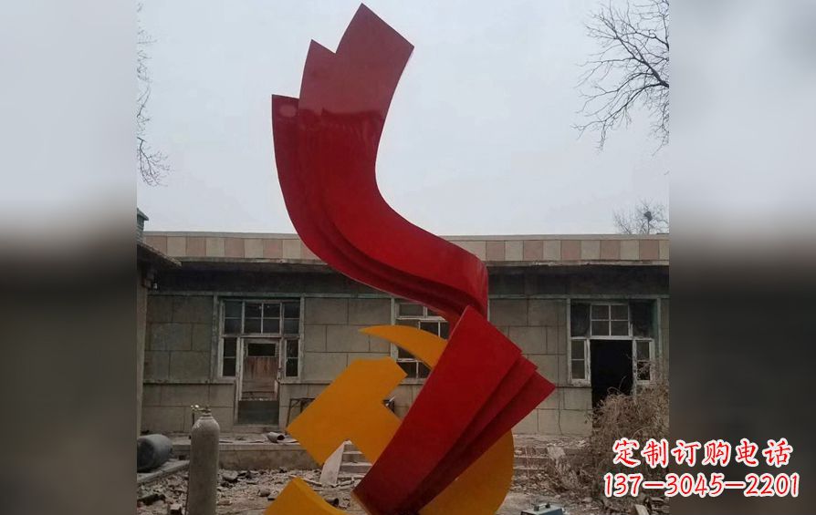 淄博不锈钢党徽雕塑——为共产主义奠基