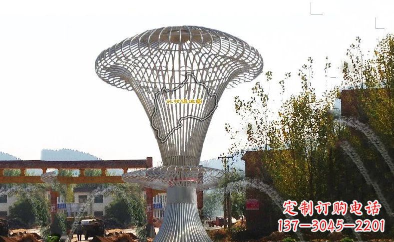 淄博城市景观的艺术礼物——不锈钢地图雕塑