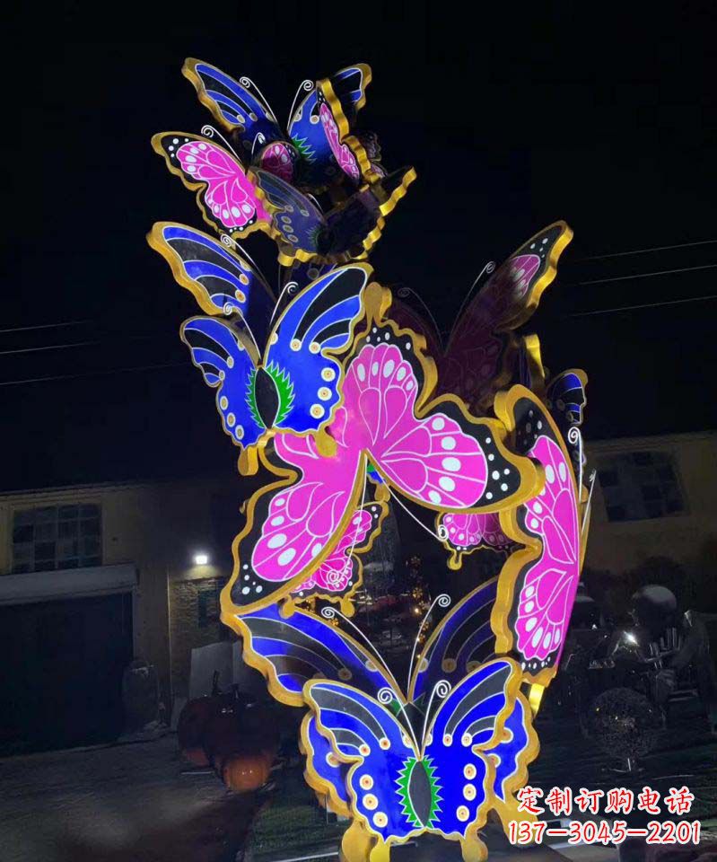 淄博不锈钢蝴蝶雕塑彩绘魅力无限