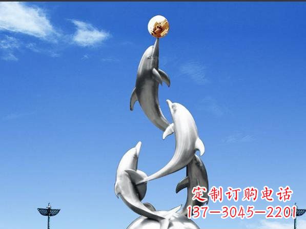 淄博不锈钢海豚雕塑精致美观的艺术品