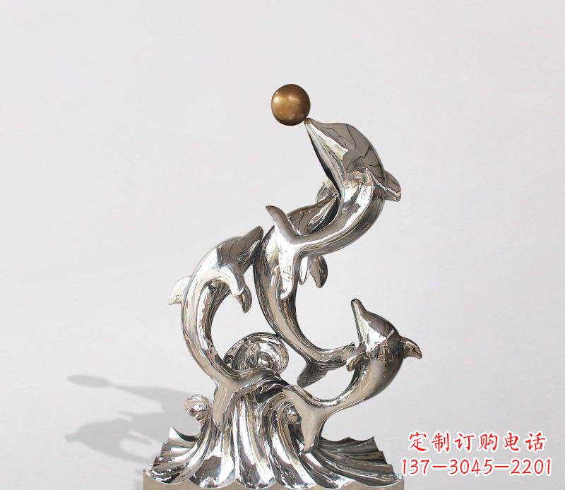 淄博不锈钢海豚雕塑精美的艺术杰作