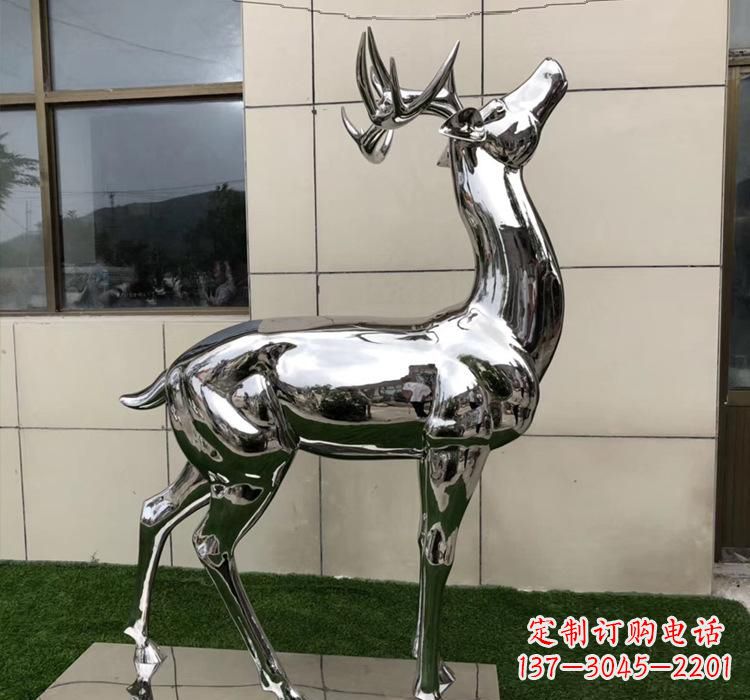 淄博不锈钢动物梅花鹿雕塑美观耐用