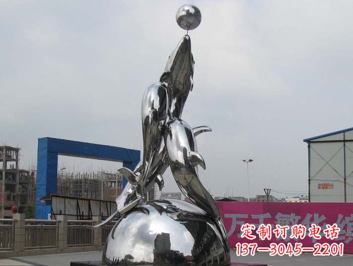 淄博海豚雕塑精美细腻的艺术品