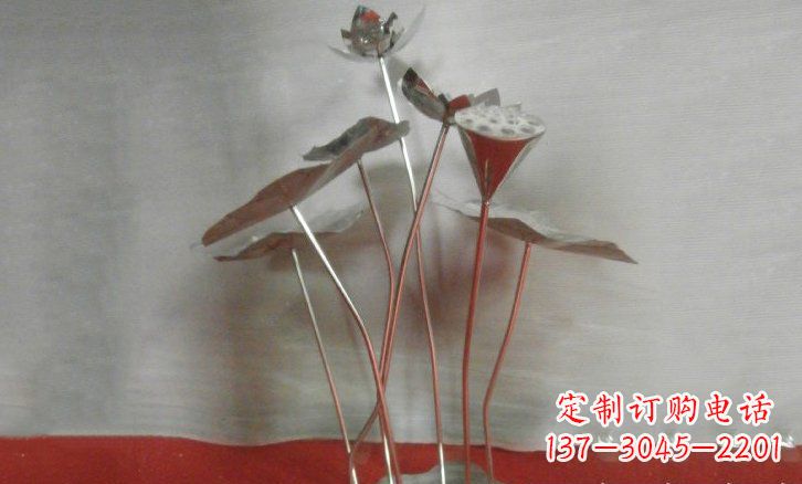淄博不锈钢锻造的荷叶雕塑