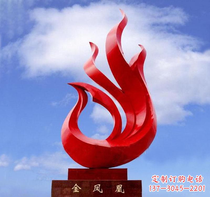 淄博不锈钢凤凰雕塑——精致灵动的艺术品