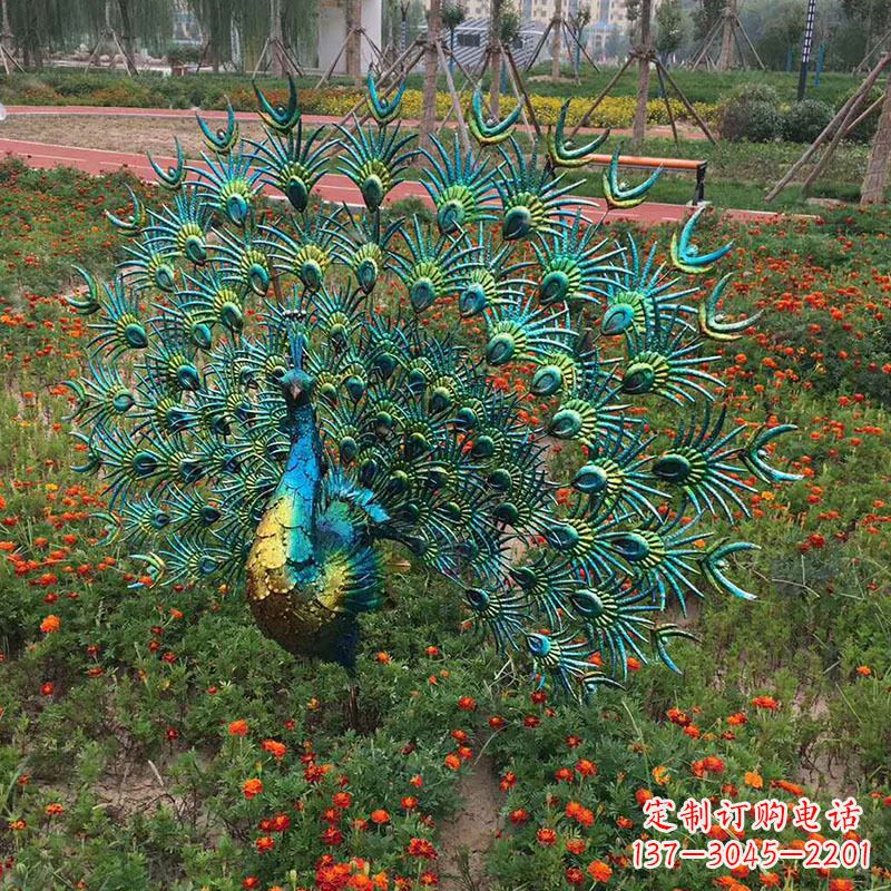 淄博不锈钢仿真孔雀雕塑传承精美绝伦