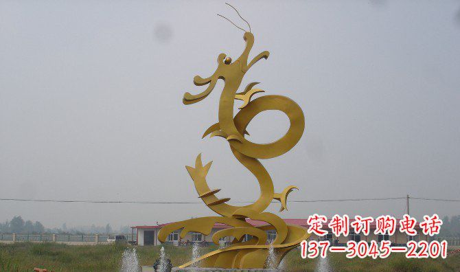 淄博不锈钢飞龙雕塑精美传承中华文化