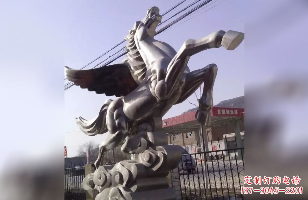 淄博不锈钢飞马雕塑精致美观的艺术作品