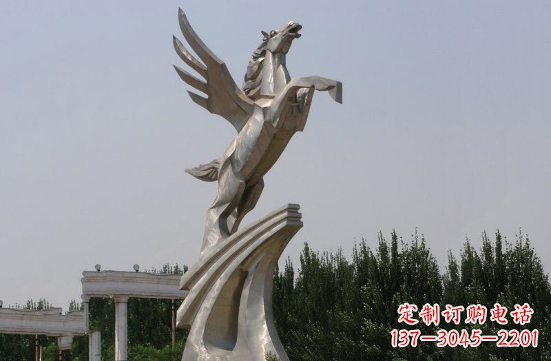 淄博不锈钢飞马雕塑象征力量与灵动