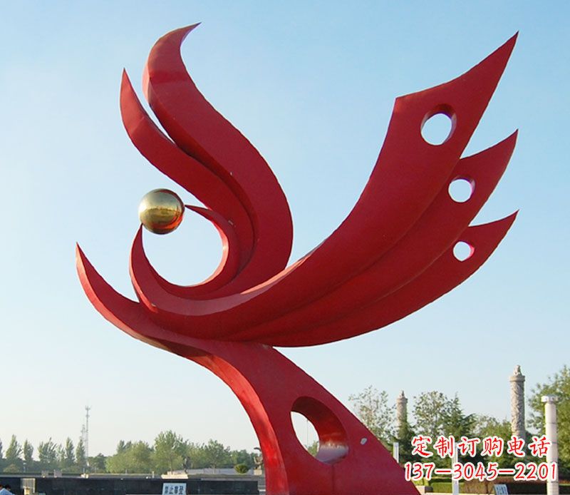 淄博不锈钢凤凰雕塑——传承千百年传统文化